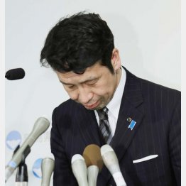 辞意を表明した米山知事（Ｃ）共同通信社