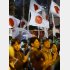 安倍首相の街頭演説は日の丸が多数（Ｃ）日刊ゲンダイ