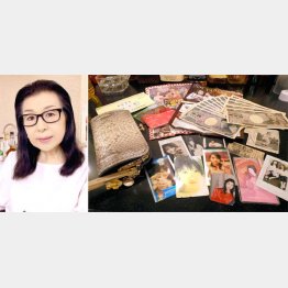 「金の流れがいい財布」と文子さん（Ｃ）日刊ゲンダイ