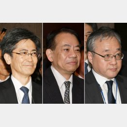 左から星野次彦主税局長、浅川雅嗣財務官、岡本薫明主計局長（Ｃ）日刊ゲンダイ