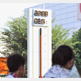 今年の最高気温を記録した岐阜県多治見市（Ｃ）共同通信社