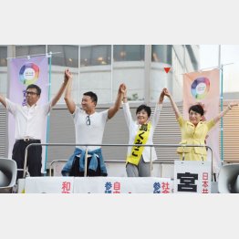 「カジノ反対」の島陣営（Ｃ）日刊ゲンダイ