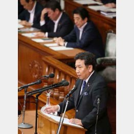 内閣不信任決議案の趣旨弁明をする立憲民主党の枝野幸男代表（Ｃ）日刊ゲンダイ