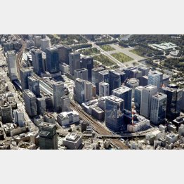 高さ３９０メートルの超高層ビルを含めた再開発エリア（Ｃ）共同通信社