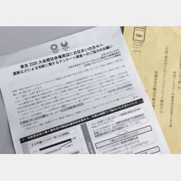 千駄ケ谷で配られたアンケート用紙（Ｃ）日刊ゲンダイ