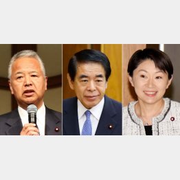 左から甘利明氏、下村博文氏、小渕優子氏（Ｃ）日刊ゲンダイ