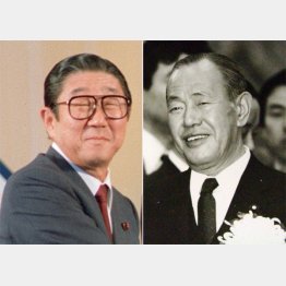 安倍晋太郎と田中角栄（Ｃ）共同通信社