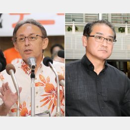 玉城デニー氏と佐喜真淳氏（Ｃ）日刊ゲンダイ