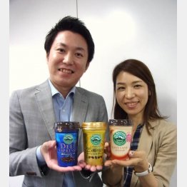 マーケティング開発部の片岡由依氏（左）と柳迫さやか氏（Ｃ）日刊ゲンダイ