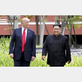 トランプ大統領と金正恩労働党委員長（Ｃ）共同通信社