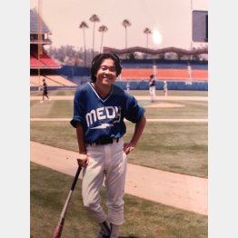 ９６年、野茂の取材で米国にも（提供写真）