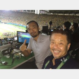 リオ五輪で解説の戸田和幸さんと（本人提供）