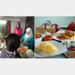 彩り鮮やかなボツワナ料理（右）／（提供写真）