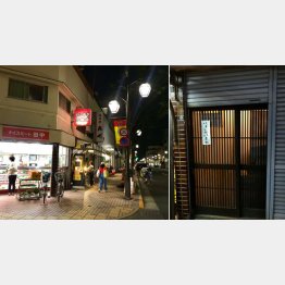 駅北口周辺を歩く（左）、「居酒屋０」（右）／（Ｃ）日刊ゲンダイ