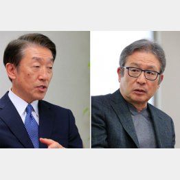 商工中金社長の関根正裕氏と作家の江上剛氏（Ｃ）日刊ゲンダイ