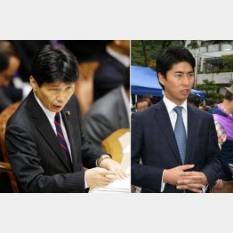 苦戦必至の山本一太参院議員（右は中曽根康隆氏）／（Ｃ）日刊ゲンダイ