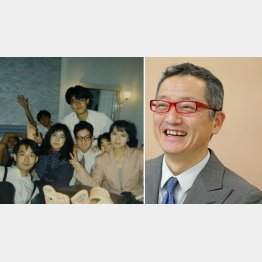 ブックライターの上阪徹さん（左は異業種の人たちとの飲み会で）／（提供写真）