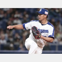 一塁側へ流れる投球フォームだから…（Ｃ）日刊ゲンダイ