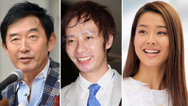 左から石田純一、いしだ壱成、すみれ（Ｃ）日刊ゲンダイ