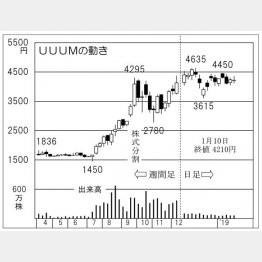 UUUMの株価チャート（Ｃ）日刊ゲンダイ