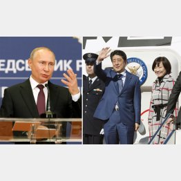 何をしに…プーチン露大統領（左、＝ロイター）は手ぐすね引いている（Ｃ）共同通信社