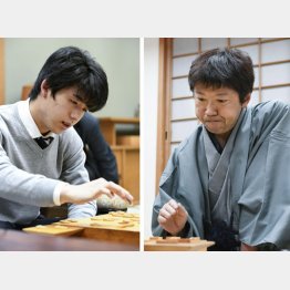 将棋の第７７期名人戦順位戦で同時昇級を目指す藤井聡太七段（左）と師匠の杉本昌隆七段（Ｃ）共同通信社