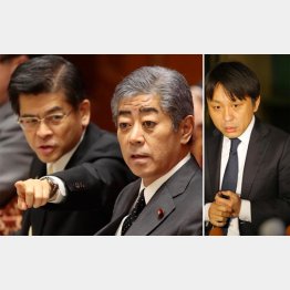 予算委での岩屋防衛相（右）と石井国交相（右写真は、菅野完氏）／（Ｃ）日刊ゲンダイ