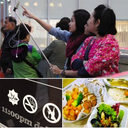 （下２点）マレーシアのハラル認証、豚肉を一切未使用のメニュー（Ｃ）日刊ゲンダイ