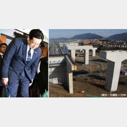 ありのままを言ったまで（塚田副大臣・左）と人工島へのムダなパイパス（右）（Ｃ）共同通信社