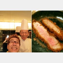 大阪・八尾の「マンジェ」の坂本シェフと（提供写真）