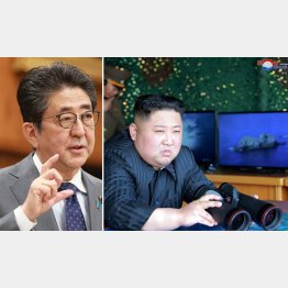 安倍首相は唐突な方針転換（右は金正恩朝鮮労働党委員＝ロイター／ KCNA）／（Ｃ）日刊ゲンダイ