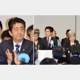 稚拙な外交手法で歯が立たず（19日の「拉致被害者救出国民大集会」での安倍首相と被害者家族）／（Ｃ）日刊ゲンダイ