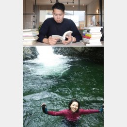 上から、本好きで「いちまんえん選書」を始めた山田さん。滝好きで旅行代理店の仕事を始めた中辻さん／（提供写真）