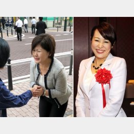 子育て支援を訴える水野さち子氏（右＝森雅子氏）／（Ｃ）日刊ゲンダイ