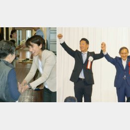菅官房長官テコ入れ（右＝中泉松司氏）も寺田家の知名度はバツグン（左＝寺田静氏）／（Ｃ）日刊ゲンダイ
