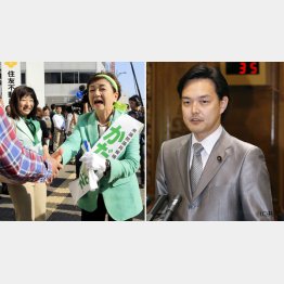 2017年衆院選も出足は好調だった嘉田由紀子氏（左）、派手なスーツで国会質問の二之湯武史氏／（Ｃ）日刊ゲンダイ