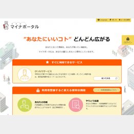 100億円かけて整備（「マイナポータル」サイト）