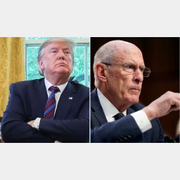 コーツ国家情報長官（右）を更迭したトランプ米大統領／（Ｃ）ロイター