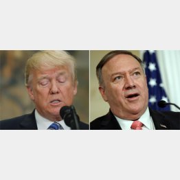 トランプ米大統領とポンペオ米国務長官（Ｃ）ロイター