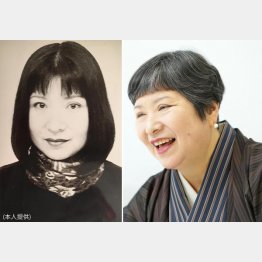 歴史時代小説家の植松三十里さん（左は当時の社員証の写真）／（Ｃ）日刊ゲンダイ