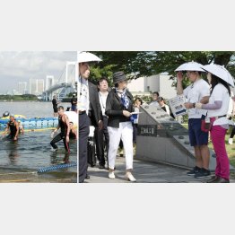 ボランティアにはこの傘が配られるが、組織委は「暑さ対策は自己管理」と責任逃れ／（Ｃ）共同通信社