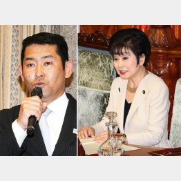 石井浩郎議員（左）と山東昭子議員（Ｃ）日刊ゲンダイ