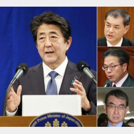 すべての元凶（右は上から柴山文科相、世耕経産相、河野外相）／（Ｃ）共同通信社