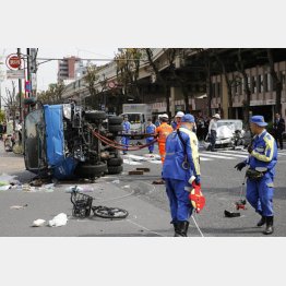 母子が死亡した池袋の事故現場（Ｃ）日刊ゲンダイ