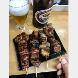 半端ないデカさ「やきとり野島」のもつ焼き（Ｃ）日刊ゲンダイ