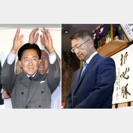 岩手県知事選は、ダブルスコア以上の票差で達増拓也氏（左）が当選（右は落選した及川敦氏）／（Ｃ）共同通信社