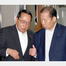 二階幹事長（右）の推薦でもかなわず（平沢衆院議員＝左）／（Ｃ）日刊ゲンダイ