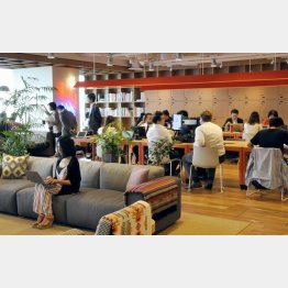 共有オフィスを利用して仕事（Ｃ）共同通信社