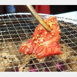 ハラミはサッとあぶる程度で（提供写真）