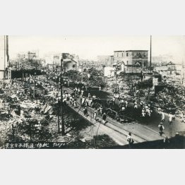 関東大震災、東京・日本橋付近の惨状　（Ｃ）イマジンネット画廊所蔵／共同通信イメージズ